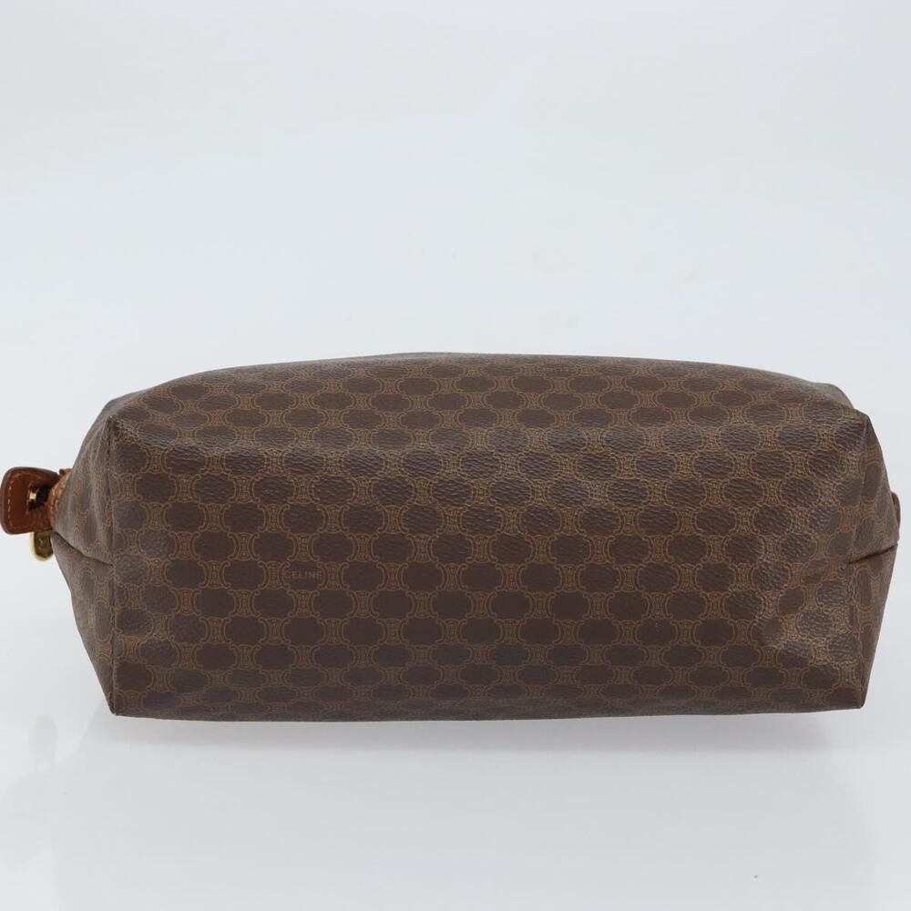 CELINE Macadam Canvas Clutch Bag PVC Leather Brown Gold Auth 162022 - Picture 6 of 16